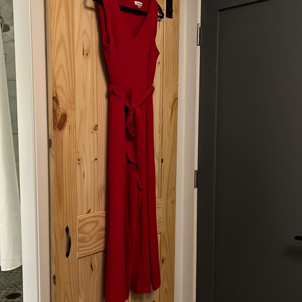 Calvin Klein red jumpsuit
